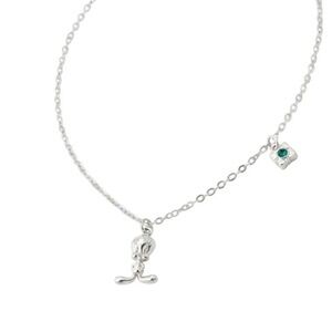 Six Flags Vtg Looney Tunes Tweety Bird May Birthstone Charm Necklace Silver Tone